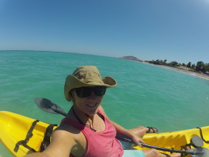 Kim Hornsby kayaking
